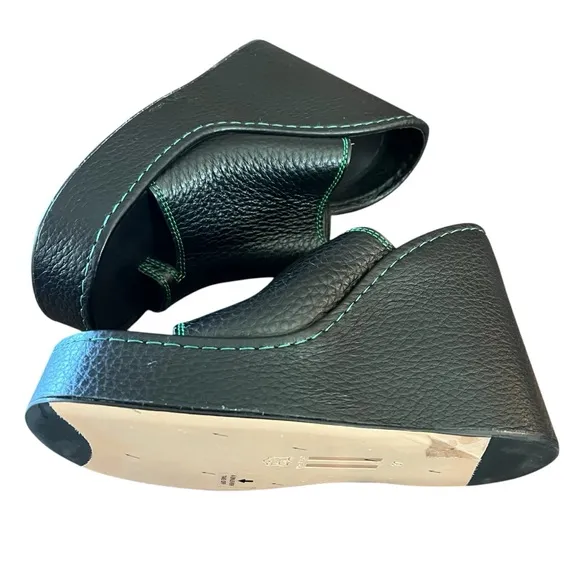 Miista Thais Leather Slip-On Platform Wedge Slide Sandal Toe Loop NEW EU 37 US 7