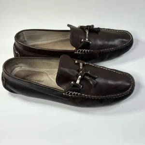 Mikekonos men’s brown  leather driving loafers size 10.5