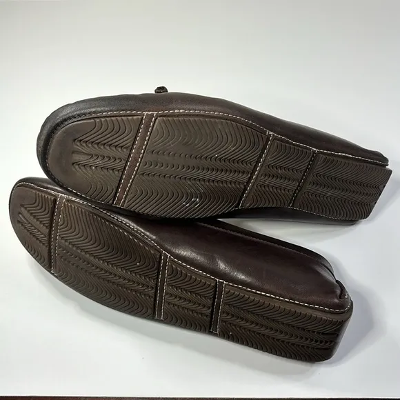 Mikekonos men’s brown  leather driving loafers size 10.5