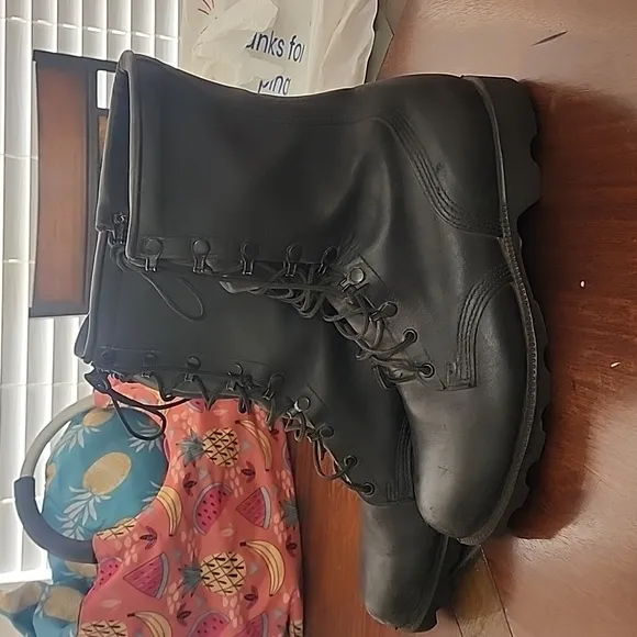 Military speed lace-up combat boots.