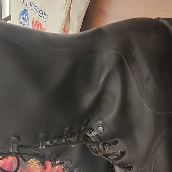 Military speed lace-up combat boots.