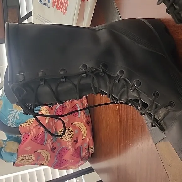 Military speed lace-up combat boots.