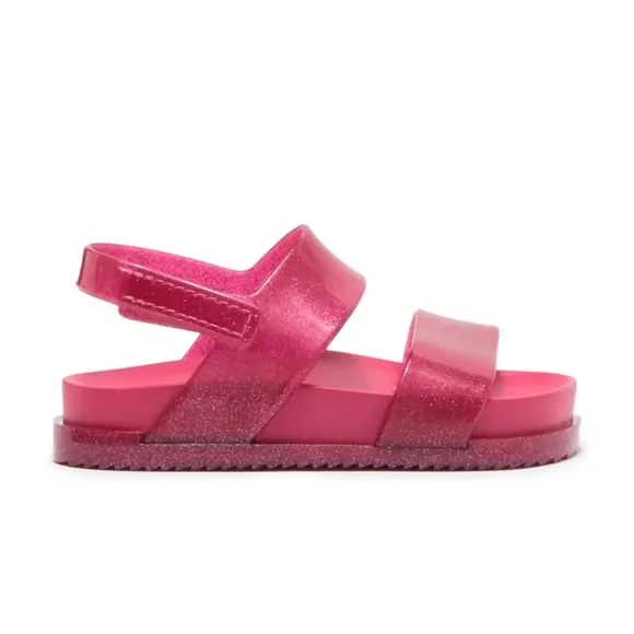 Mini Melissa Cosmoc Sandals Pink Glitter Size 5