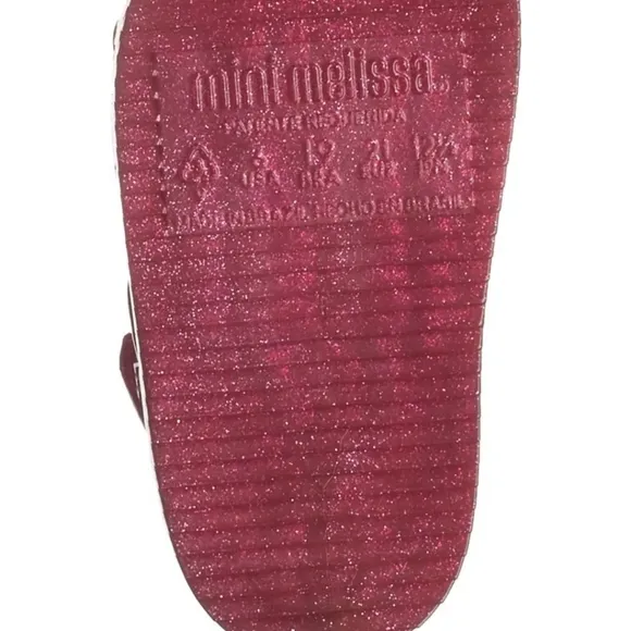 Mini Melissa Cosmoc Sandals Pink Glitter Size 5