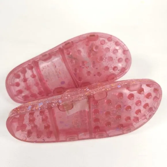 MINI MELISSA WIDE II PINK QUANTILE Glitter Jelly Sandals Slip on Open Toe Size 3