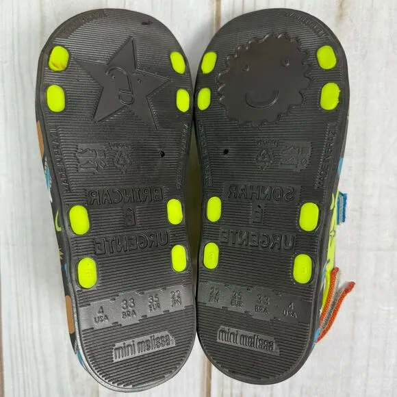 mini melissa x fabula ping pong space kids sandals 4Y