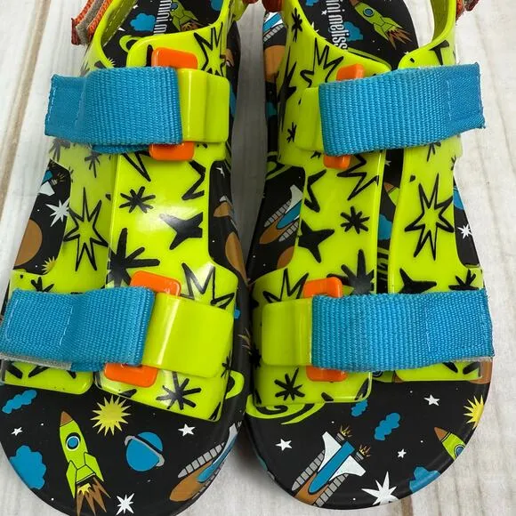 mini melissa x fabula ping pong space kids sandals 4Y