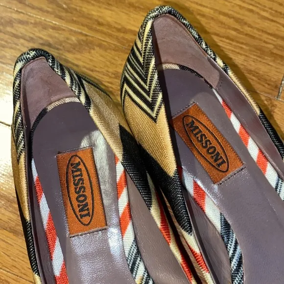 Missoni Chevron Multi Color Fabric Ballet Flats Size 36