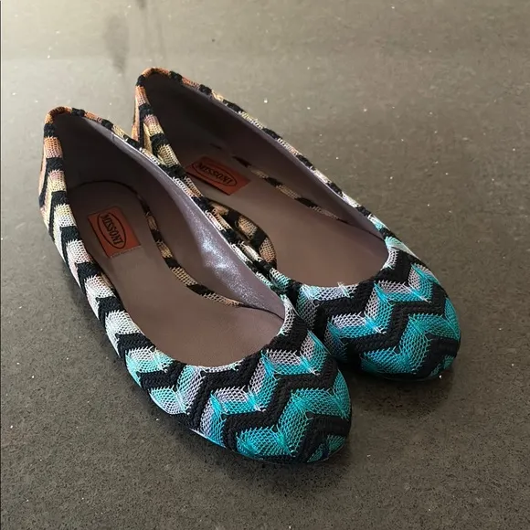 Missoni Chevron Multicolor Knit Flats 8.5