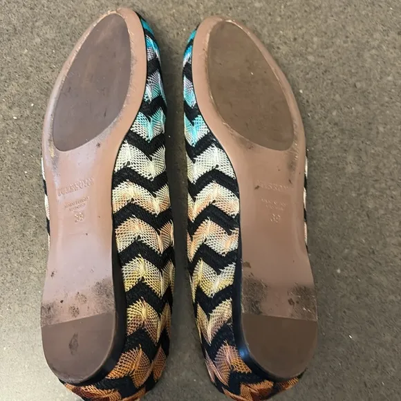 Missoni Chevron Multicolor Knit Flats 8.5