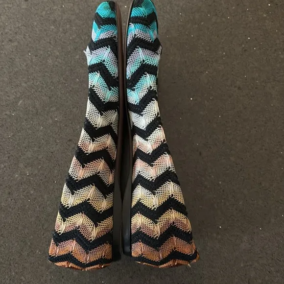 Missoni Chevron Multicolor Knit Flats 8.5