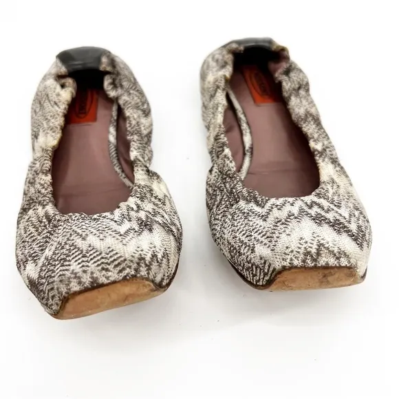 Missoni Neutral Zig-Zag Print Flat, Size 9