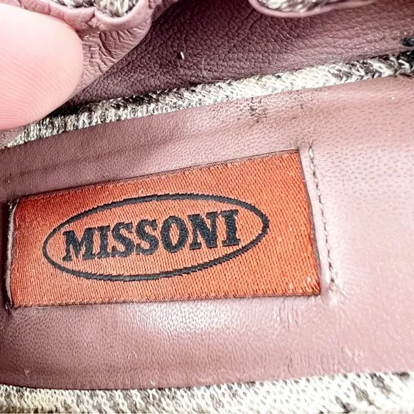 Missoni Neutral Zig-Zag Print Flat, Size 9
