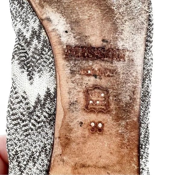Missoni Neutral Zig-Zag Print Flat, Size 9