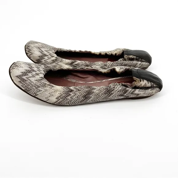 Missoni Neutral Zig-Zag Print Flat, Size 9