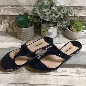 Miu Miu Black Patent Sandals Sz 39 1/2
