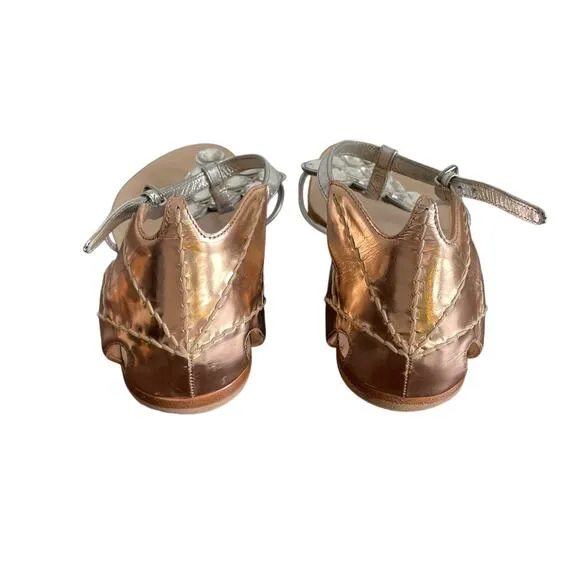 Miu Miu Leather Crystal Embellishments Gladiator Sandals