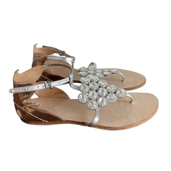 Miu Miu Leather Crystal Embellishments Gladiator Sandals