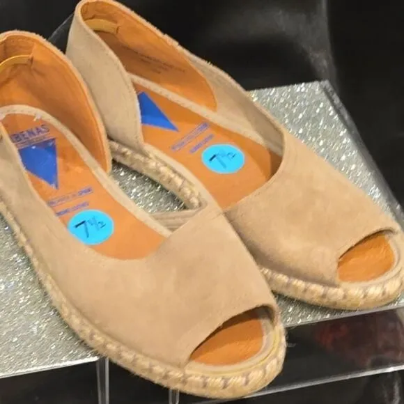 Miz Mooz Cruz Suede Peep Toe Espadrille Flats
