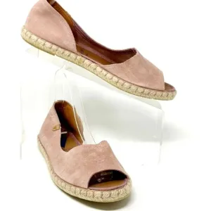 Miz Mooz Cruz Suede Peep Toe Espadrille Flats