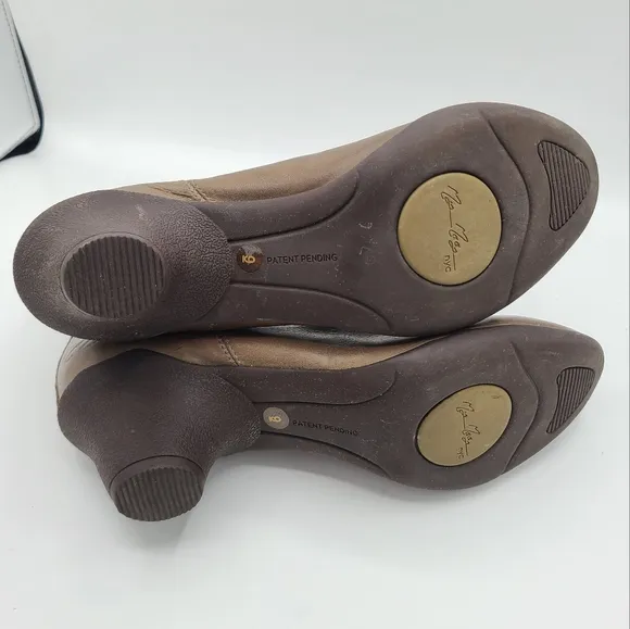 Miz Mooz Greer Brown Soft Leather Chelsea Heeled Booties