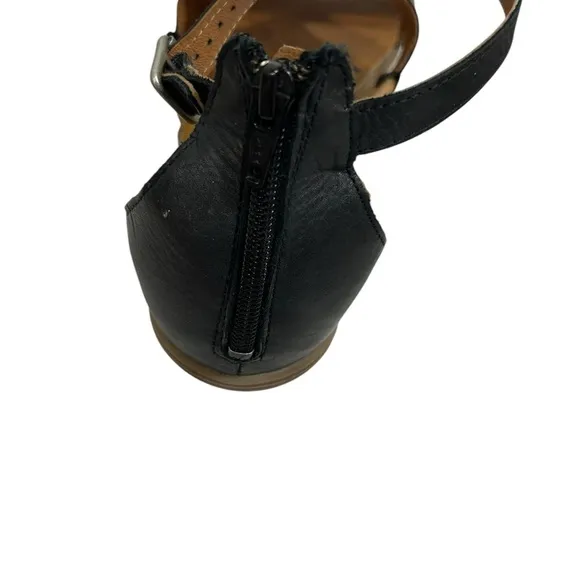 Miz Mooz Leather Ankle Strap Sandals Mari Black Size 9.5 (EU 41)