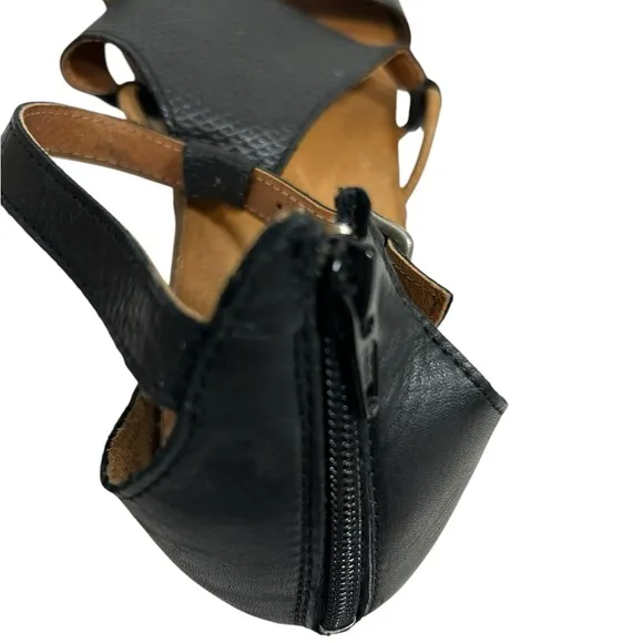 Miz Mooz Leather Ankle Strap Sandals Mari Black Size 9.5 (EU 41)