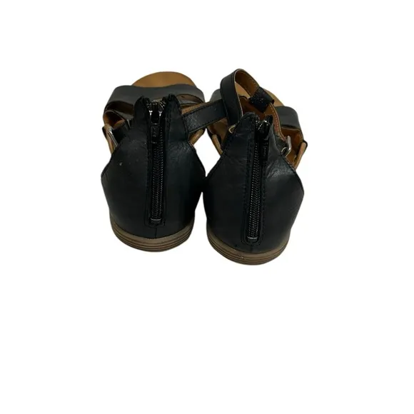Miz Mooz Leather Ankle Strap Sandals Mari Black Size 9.5 (EU 41)