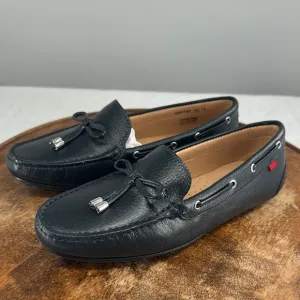 MJNY Marc Joseph Shoes Wm 7.5 Riverview Navy Grainy Blue Leather Driving Loafers
