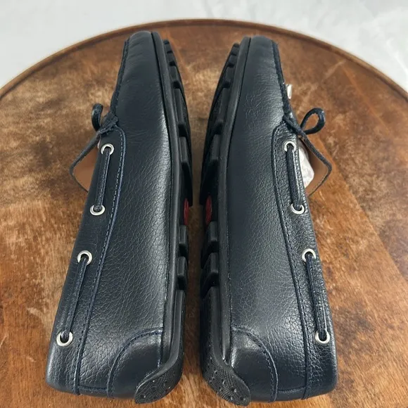 MJNY Marc Joseph Shoes Wm 7.5 Riverview Navy Grainy Blue Leather Driving Loafers