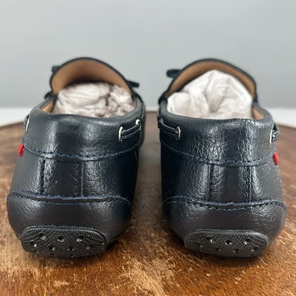 MJNY Marc Joseph Shoes Wm 7.5 Riverview Navy Grainy Blue Leather Driving Loafers