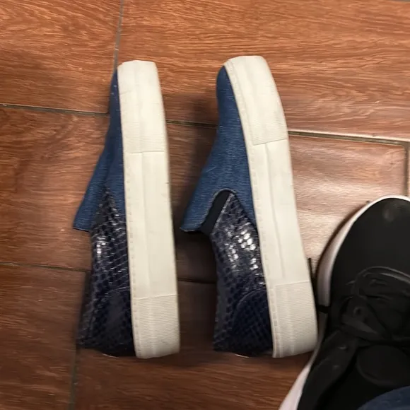Moncler stunning slip on snakeskin and leather sneakers