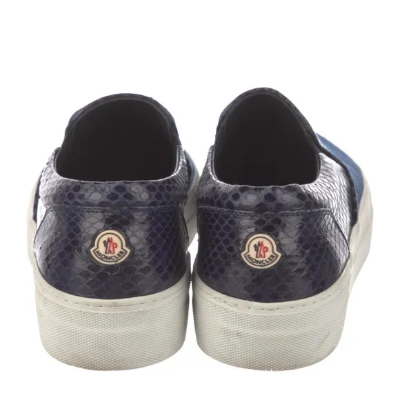 Moncler stunning slip on snakeskin and leather sneakers
