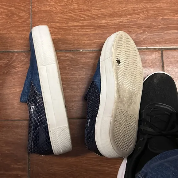 Moncler stunning slip on snakeskin and leather sneakers