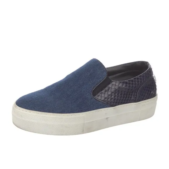 Moncler stunning slip on snakeskin and leather sneakers