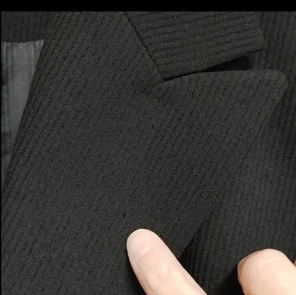 Mondi Ribbed Black Blazer Wool Mix Tailored Fit Size 38