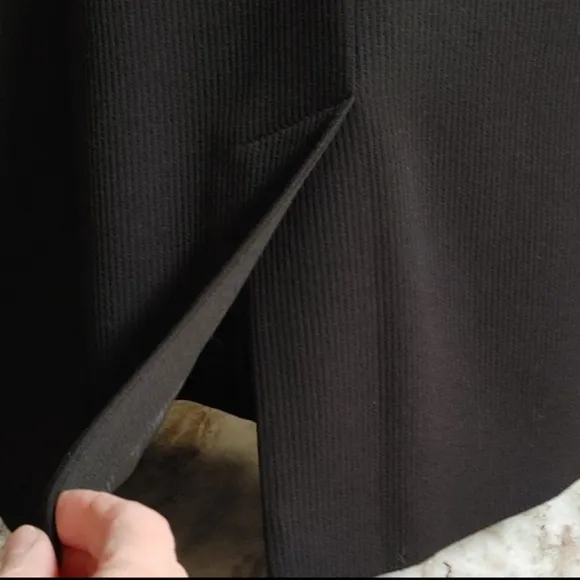 Mondi Ribbed Black Blazer Wool Mix Tailored Fit Size 38