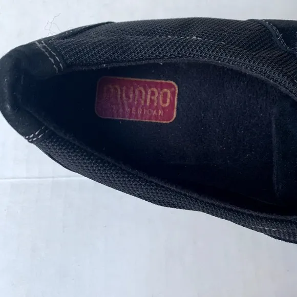 MUNRO Jolie Black Fabric Kid Suede Flats Loafers Sneakers Comfort Size 9M