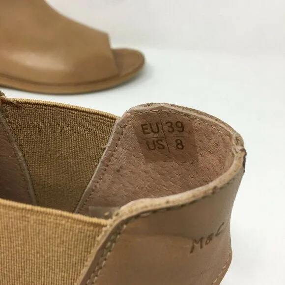 Musse &amp; Cloud Women's Sandals Tan Size 39 US 8 Ciara Open Toed Slip On Booties