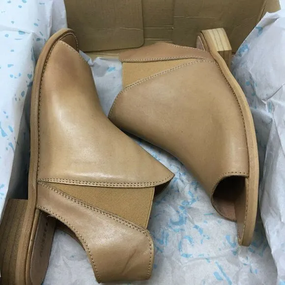 Musse &amp; Cloud Women's Sandals Tan Size 39 US 8 Ciara Open Toed Slip On Booties