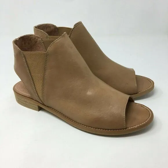 Musse &amp; Cloud Women's Sandals Tan Size 39 US 8 Ciara Open Toed Slip On Booties