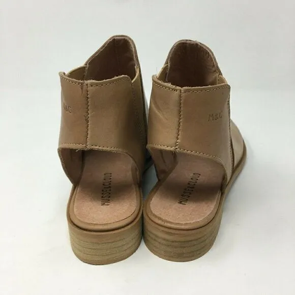 Musse &amp; Cloud Women's Sandals Tan Size 39 US 8 Ciara Open Toed Slip On Booties