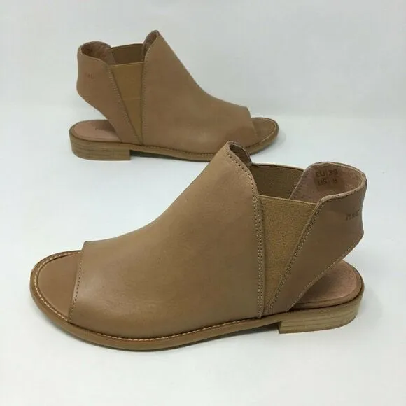 Musse &amp; Cloud Women's Sandals Tan Size 39 US 8 Ciara Open Toed Slip On Booties