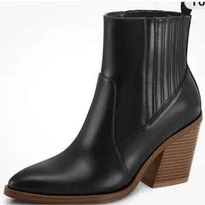 Mysoft Black Chelsea women’s cancel boots chunky/mid heel NIB size 8