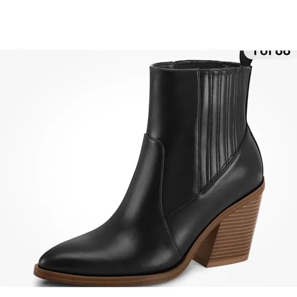 Mysoft Black Chelsea women’s cancel boots chunky/mid heel NIB size 8