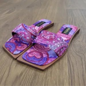 MYSTIQUE BOUTIQUE | Pink Multicolor Slip On Sandals