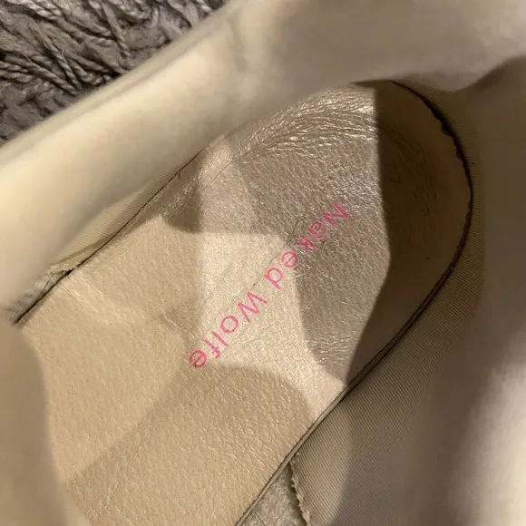 Naked Wolfe Pixie Cloud Platform Leather Sneakers Cream Pink US 9