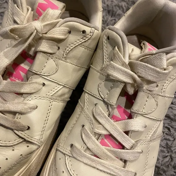 Naked Wolfe Pixie Cloud Platform Leather Sneakers Cream Pink US 9