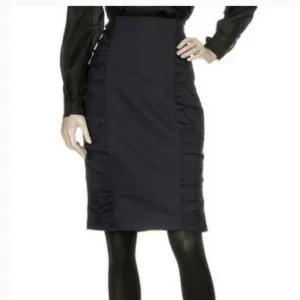 Nanette Lepore Da Vinci Bodycon Black Ruched Skirt 0 Punk Gossip Girl Rare Goth