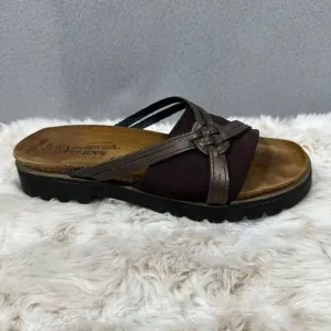 Naot Brown Thick Strap Slip On Sandals Size 41 W10